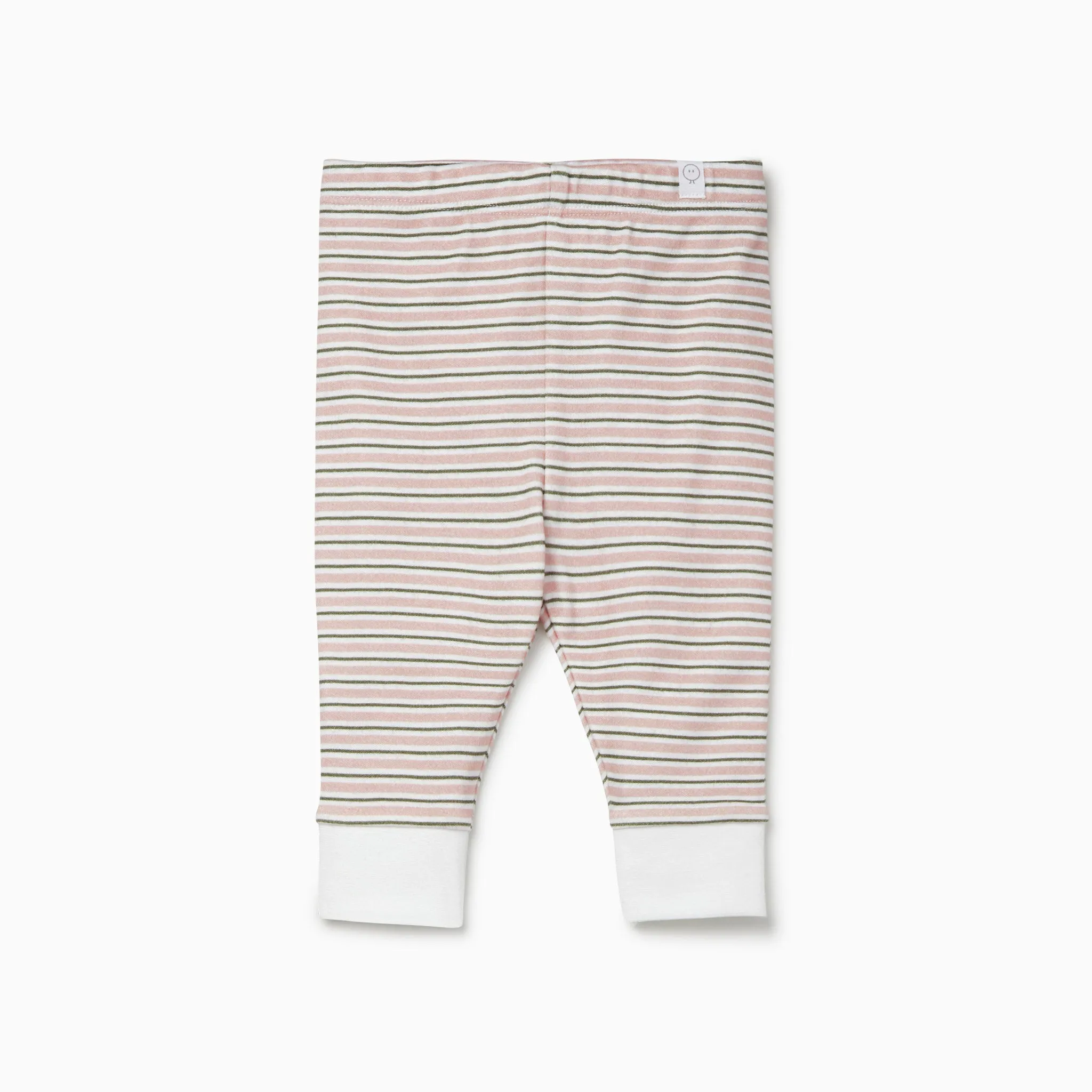 Blush & Khaki Stripe Ruffle T-Shirt & Leggings Set